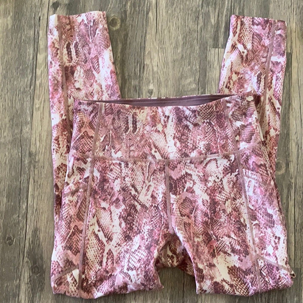 Calvin Klein Snake Print Workout Leggings - Yoga - Fitness - Small - Pink